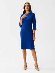 Stylove Sukienka w kolorze niebieskim rozmiar: S. Niebieskie sukienki damskie Stylove, na co dzień, s, bez wzorów, bez kołnierzyka, bez ramiączek, midi, proste. Za 162.11 zł.