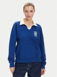 Guess Jeans Bluza W5YQ16 K68I4 Niebieski Oversize. Niebieskie bluzy bez kaptura damskie Guess Jeans, s, z bawełny. Za 279.99 zł.