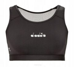 Stanik tenisowy Diadora Medium Bra. Czarne biustonosze Diadora, bez wzorów, z elastanu. Za 110.99 zł.