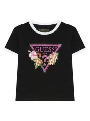 Guess T-Shirt J6GI23 K6YW4 Czarny Regular Fit. Czarne koszulki dziewczęce Guess, z aplikacjami, z bawełny, bez ramiączek. Za 114.99 zł.