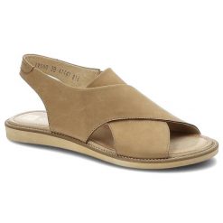 Brązowe Sandały Nessi Wygodne Skórzane Buty. Brązowe sandały damskie Nessi, bez wzorów, bez obcasa. Za 279.00 zł.