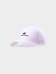 4F Czapka z daszkiem strapback uniseks - różowa L/XL. Czerwone czapki z daszkiem damskie 4f, bez wzorów, z bawełny. W wyprzedaży za 39.99 zł.