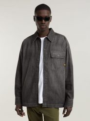 G-Star Koszula dżinsowa w kolorze antracytowym rozmiar: L. Czarne koszule męskie G-Star, l, bez wzorów, z bawełny, bez kołnierzyka, bez ramiączek. Za 211.81 zł.