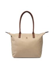 Tommy Hilfiger Torebka Popette Tote AW0AW17711 Brązowy. Brązowe torebki klasyczne damskie Tommy Hilfiger, bez wzorów, z materiału, bez dodatków. Za 339.99 zł.