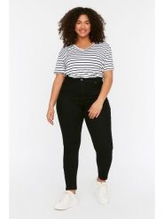 Trendyol Dżinsy - Skinny fit - w kolorze czarnym rozmiar: 46. Czarne jeansy damskie Trendyol, z podwyższonym stanem. Za 74.63 zł.