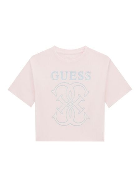 Guess T-Shirt J6RI22 K8HM4 Różowy Regular Fit. Czerwone koszulki dziewczęce Guess, z aplikacjami, z bawełny, bez ramiączek. Za 119.99 zł.