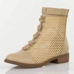 Beżowe wiosenne ażurowe botki damskie Jezzi Asa62-130. Brązowe botki damskie Jezzi, na jesień, z jeansu, boho, bez obcasa, na obcasie, bez zapięcia. Za 249.00 zł.