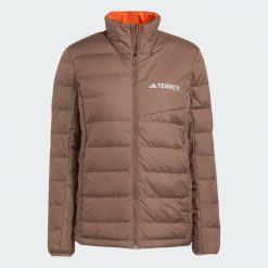 Kurtka Terrex Multi Light Down CLIMAWARM. Brązowe kurtki damskie Adidas, xl, bez wzorów, z puchu, bez kaptura. Za 599.00 zł.