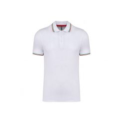 Dzianinowa koszulka polo Kariban. Białe koszulki polo męskie KARIBAN, m, bez wzorów, z bawełny, bez ramiączek. Za 147.00 zł.