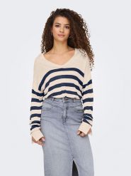 ONLY Sweter w kolorze beżowym rozmiar: M. Brązowe swetry klasyczne damskie Only, m, bez kołnierzyka. Za 70.24 zł.
