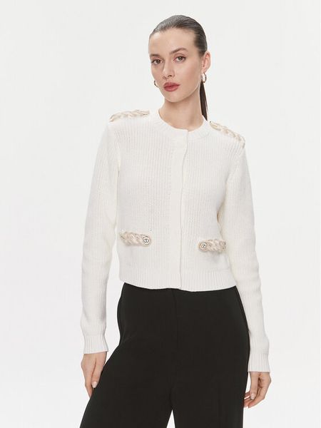 TWINSET Kardigan 241TP3111 Écru Regular Fit. Kardigany damskie Twinset, xl, bez wzorów, z bawełny. Za 639.00 zł.