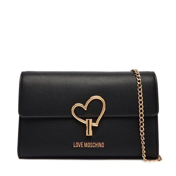 Torebka LOVE MOSCHINO. Czarne torebki wieczorowe Love Moschino, bez wzorów, wizytowe, bez kołnierzyka, bez ramiączek. Za 769.99 zł.
