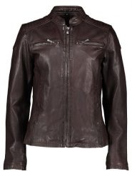 Buffalo Skórzana kurtka w kolorze ciemnobrązowym rozmiar: 36. Brązowe kurtki damskie Buffalo, bez wzorów, ze skóry, bez kaptura. Za 486.45 zł.