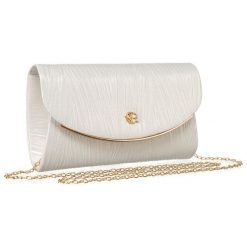 Wieczorowa kopertówka Rovicky R-XS025 ecru. Torebki wieczorowe ROVICKY, bez wzorów, ze skóry ekologicznej, eleganckie, bez kołnierzyka, bez ramiączek. Za 59.99 zł.