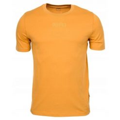 PUMA koszulka t-shirt Mężczyzna logo sportowa roz.S. Żółte t-shirty męskie Puma, na lato, m, z bawełny, bez ramiączek. Za 75.00 zł.