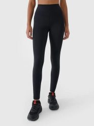 4F Legginsy sportowe w kolorze czarnym rozmiar: XS. Czarne legginsy sportowe damskie 4f, xs, bez wzorów, z materiału, z podwyższonym stanem, outdoorowe. Za 64.99 zł.