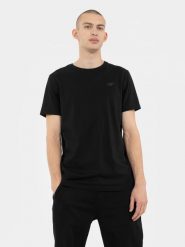 4F T-shirt regular gładki męski 3XL. Czarne t-shirty męskie 4f, m, bez wzorów, z bawełny, bez kołnierzyka. Za 39.99 zł.
