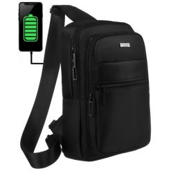 Mała torba męska plecak na jedno ramię - Peterson. Plecaki męskie Peterson, bez wzorów. Za 57.80 zł.