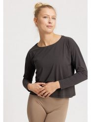 Rethinkit Koszulka funkcyjna "Vigga" w kolorze antracytowym rozmiar: M. Czarne bluzki sportowe damskie Rethinkit, m, bez wzorów, z materiału, bez ramiączek. Za 97.95 zł.