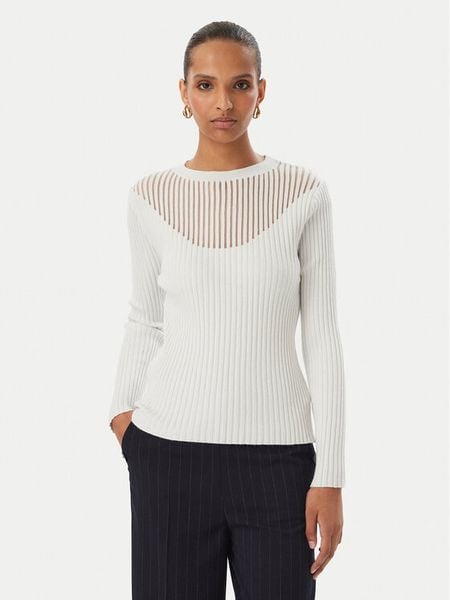 Rinascimento Bluzka CFM0012395003 Kremowy Slim Fit. Białe bluzki damskie RINASCIMENTO, l, bez wzorów, z syntetyku, bez kołnierzyka, bez ramiączek. Za 359.99 zł.