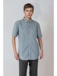 Marks & Spencer Koszula w kolorze błękitnym rozmiar: M. Białe koszule męskie Marks & Spencer, m, bez wzorów, z bawełny, bez kołnierzyka, bez ramiączek. Za 52.17 zł.