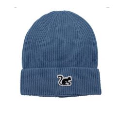 Czapka dzianinowa Beanie z wełny merynosów / rozmiar uniwersalny (niebieska). Niebieskie czapki męskie SURF MONKEY, z aplikacjami, z dzianiny. Za 179.95 zł.