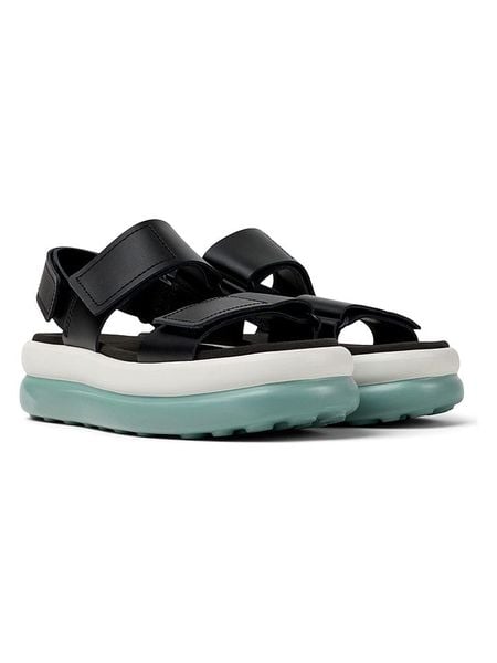 Camper Skórzane sandały "Pelotas Flota" w kolorze czarnym na obcasie rozmiar: 39. Czarne sandały damskie Camper, bez wzorów, bez obcasa, na koturnie. Za 314.95 zł.