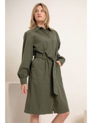 Josephine & Co Sukienka w kolorze khaki rozmiar: 38. Brązowe sukienki damskie Josephine & Co, bez wzorów, z bawełny, bez kołnierzyka, bez ramiączek, midi. Za 144.58 zł.