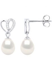 Pearline Srebrne kolczyki-wkrętki z perłami rozmiar: onesize. Białe kolczyki damskie Pearline, z cyrkonią, srebrne. Za 173.99 zł.