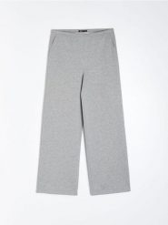Dresowe spodnie wide-leg z efektem sprayowanego brokatu - szary. Szare spodnie sportowe damskie Sinsay, l, z dresówki. Za 49.99 zł.