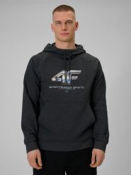 4F Bluza dresowa nierozpinana z kapturem męska - szara XL. Szare bluzy z kapturem męskie 4f, m, z dresówki. W wyprzedaży za 129.99 zł.