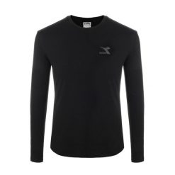 Koszulka damska DIADORA L.T-SHIRT LS CHROMIA. Czarne bluzki damskie Diadora, l, bez wzorów, bez kołnierzyka, bez ramiączek. Za 39.99 zł.