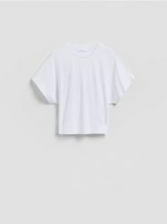 T-shirt z modalem - złamana biel. T-shirty damskie Reserved, l, bez wzorów, z dzianiny, bez kołnierzyka. Za 69.99 zł.