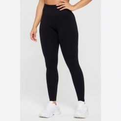 FABLETICS Damskie Legginsy Sportowe Wysoki Stan Seamless Scrunch. Czarne legginsy damskie FABLETICS, l, bez wzorów, z materiału. Za 299.99 zł.