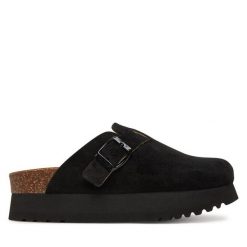 Klapki Scholl. Czarne klapki damskie Scholl, bez wzorów, bez obcasa. Za 359.99 zł.