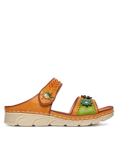 Laura Vita Klapki Dorry 13 Pomarańczowy. Brązowe klapki damskie Laura Vita, bez wzorów, ze skóry, bez obcasa. Za 389.99 zł.