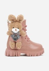 Różowe Botki Typu Workery z Królikiem 3D Zozrise. Czerwone botki dziewczęce Born2be, bez wzorów, z jeansu, bez ramiączek. Za 109.99 zł.