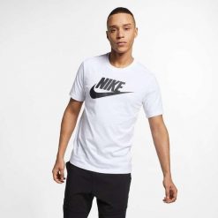 Koszulka sportowa męska Nike M Nsw Tee Icon Futura. Białe t-shirty sportowe męskie Nike, m, bez ramiączek, na jogę i pilates. Za 99.99 zł.