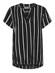 Sublevel Bluzka w kolorze czarno-białym rozmiar: M. Czarne bluzki damskie Sublevel, m, bez wzorów, z wiskozy, klasyczne, bez kołnierzyka, bez ramiączek. Za 26.13 zł.