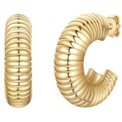 Yokoamii Kolczyki kola z metalowego stopu w zlocie 1 ct Damski. Żółte kolczyki damskie Yokoamii, metalowe. Za 99.99 zł.