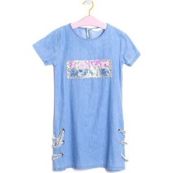 Niebieska Sukienka Tear-Jerking. Niebieskie sukienki niemowlęce Born2be, z aplikacjami, bez ramiączek, krótkie, mini. Za 44.99 zł.