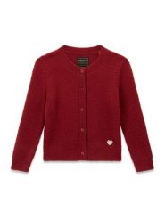 Guess Kardigan K6BR04 Z1282 Bordowy Regular Fit. Czerwone swetry dziewczęce Guess, z aplikacjami, z syntetyku, bez kołnierzyka. Za 194.99 zł.