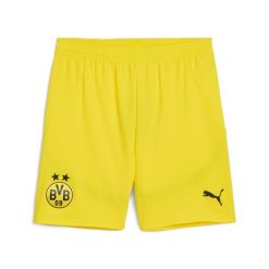 Męskie szorty Borussia Dortmund 24/25 PUMA Faster Yellow Black. Czarne szorty męskie Puma, bez kołnierzyka. W wyprzedaży za 134.00 zł.