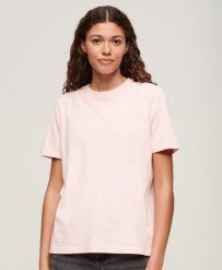 Koszulka z organicznej bawełny z haftowanym vintage logo. Czerwone t-shirty damskie Superdry., xs, bez wzorów, z bawełny, bez kołnierzyka. Za 126.70 zł.