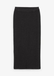Spódnica dzianinowa z czystej bawełny. Szare spódniczki damskie bonprix, bez wzorów, z bawełny, maxi. Za 149.99 zł.