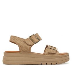 Sandały Tamaris. Brązowe sandały damskie Tamaris, bez wzorów, bez obcasa, na płaskiej podeszwie. Za 369.99 zł.