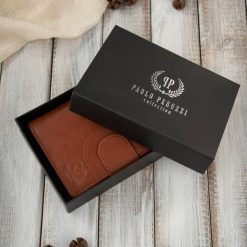 Portfel damski skórzany klasyczny koniakowy ze skóry naturalnej licowej Paolo Peruzzi AL-05-CG. Brązowe portfele damskie bez wzorów, z materiału. Za 79.00 zł.