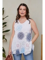 Curvy Lady Top w kolorze białym rozmiar: 40/42. Białe topy damskie Curvy Lady, bez wzorów, z wiskozy, bez kołnierzyka. Za 120.95 zł.