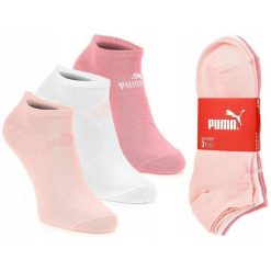 Skarpety 3 pary niskie z bawełną różowe PUMA. Czerwone skarpetki damskie Puma, bez wzorów, z bawełny. Za 29.90 zł.