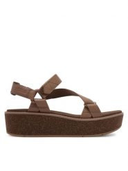 Teva Sandały Madera Wedge 1151015 Brązowy. Brązowe sandały damskie Teva, bez wzorów, z materiału, bez obcasa, na koturnie. Za 519.99 zł.